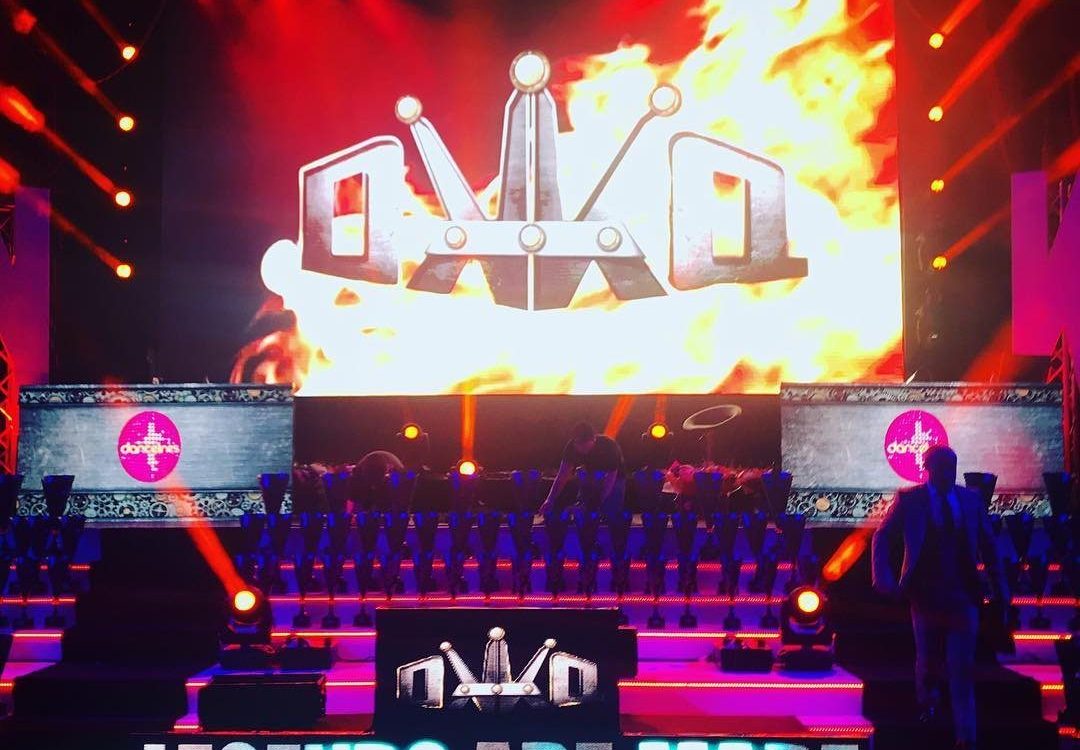 DKKQ stage and screens at Blackpool Tower Ballroom