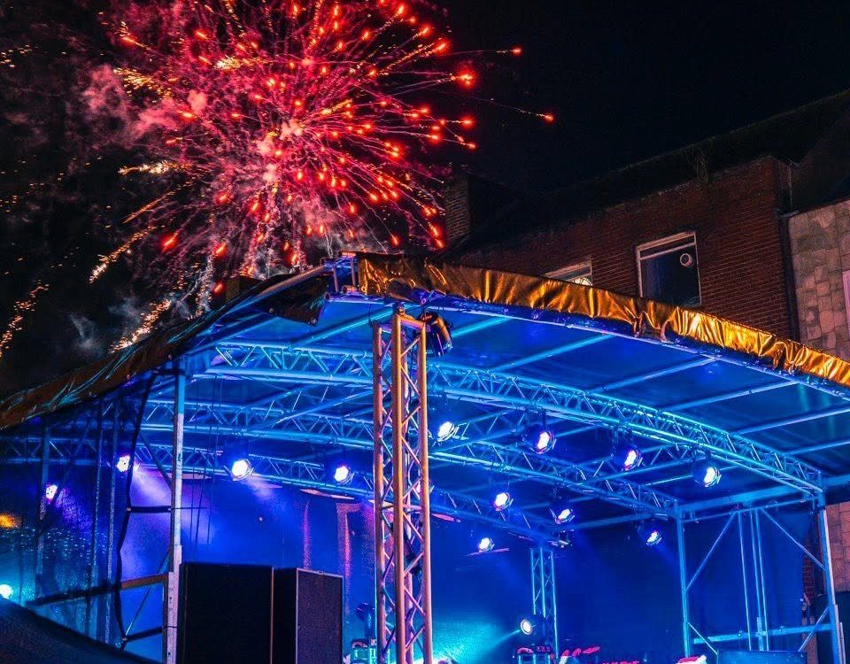 Fireworks over the Light Up Castle stage